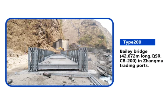 Construction en acier permanente légère de haute qualité de pont de structure de botte de Bailey